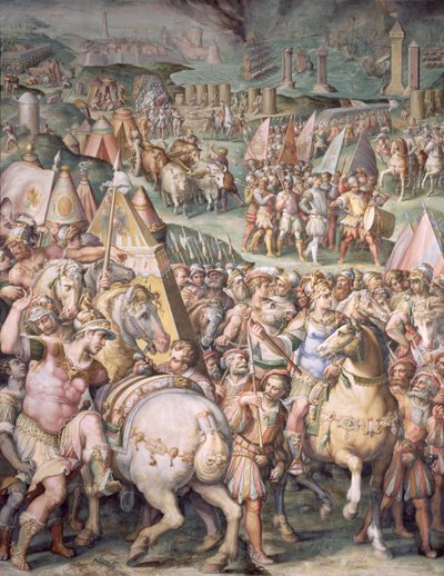 Le Siège de Livourne par Maximilien I (1459-1519) du Salone dei Cinquecento, 1555-72 - Giorgio Vasari